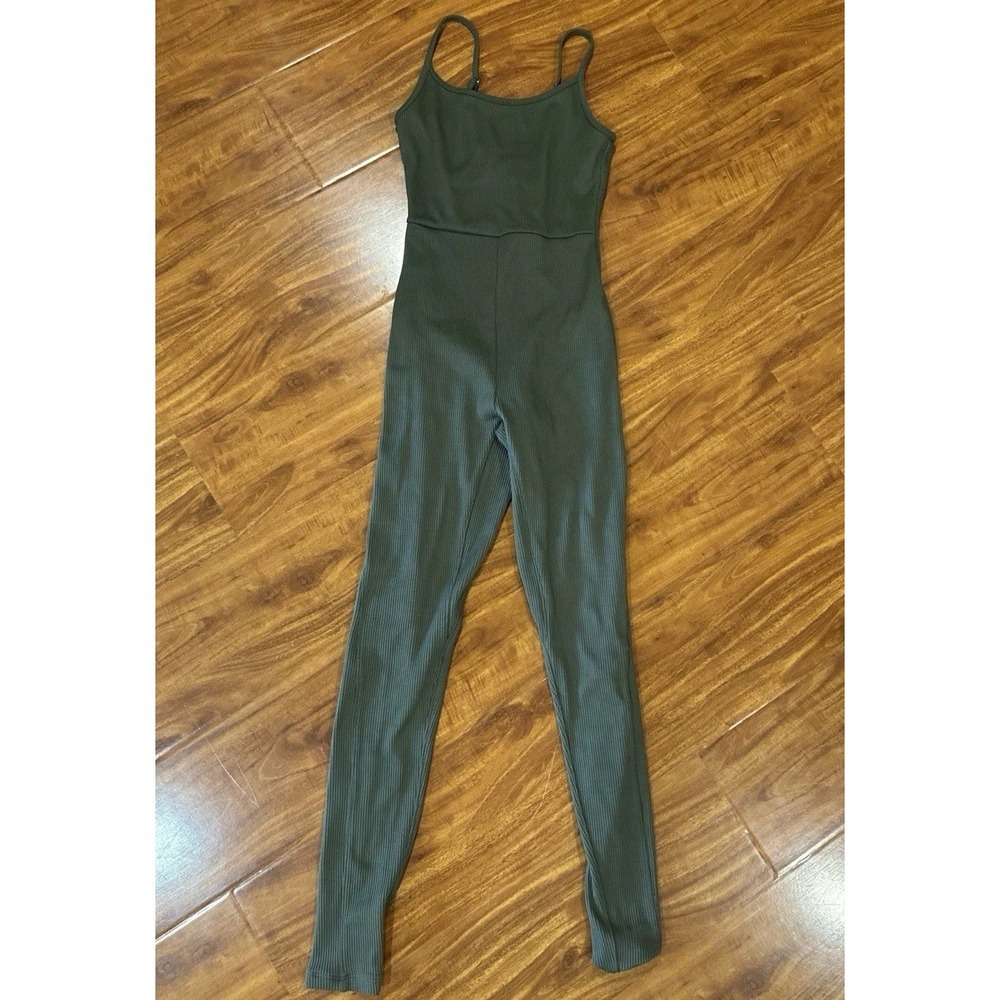 Wild Fable Ribbed Stretch Skinny Legging Olive Green Jumpsuit Womens sz XS